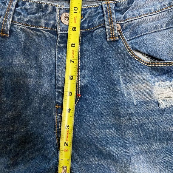 American Legacy Blue Jeans Men's Slim Straight 34X32 Distressed - Picture 9 of 11